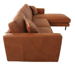 Jude Tan 2-piece Top-grain Leather Sofa with Right-hand Facing Chaise, Cognac