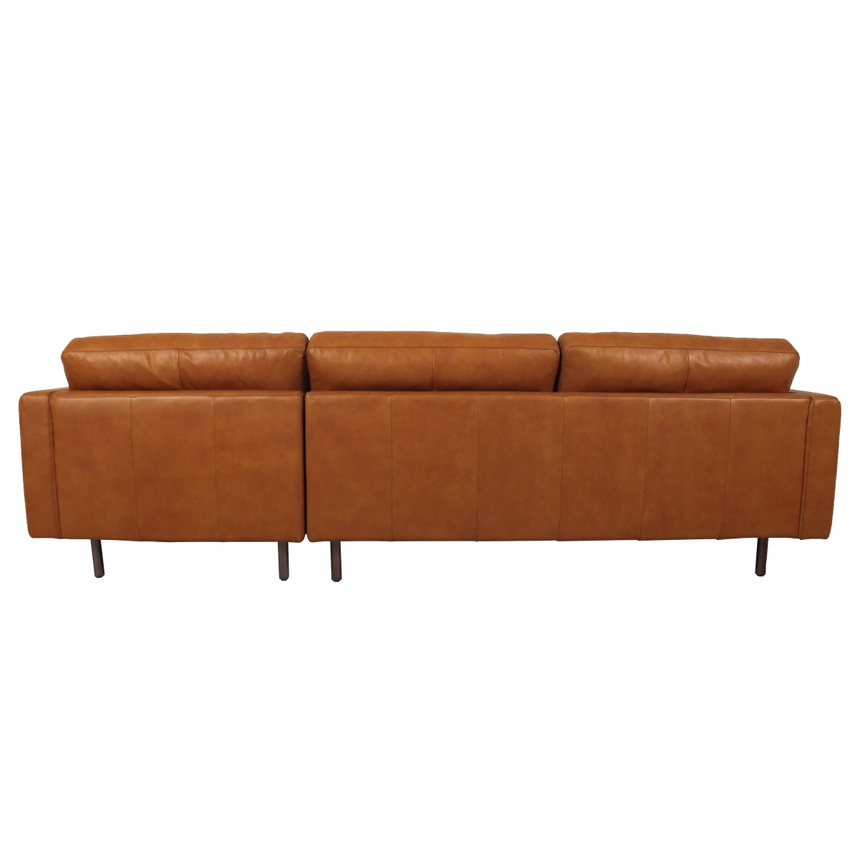 Jude Tan 2-piece Top-grain Leather Sofa with Right-hand Facing Chaise, Cognac