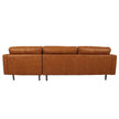 Jude Tan 2-piece Top-grain Leather Sofa with Right-hand Facing Chaise, Cognac