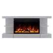 ActiveFlame Home Décor Series Fireplace with Floating Mantel Shelf, Classic Grey Wood Finish