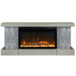 ActiveFlame Home Décor Series Fireplace Floating Mantel Shelf with Lighting, Urban Cement Finish