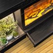 ActiveFlame Home Décor Series Fireplace Floating Mantel Shelf with Lighting, Hexagon Tile Finish
