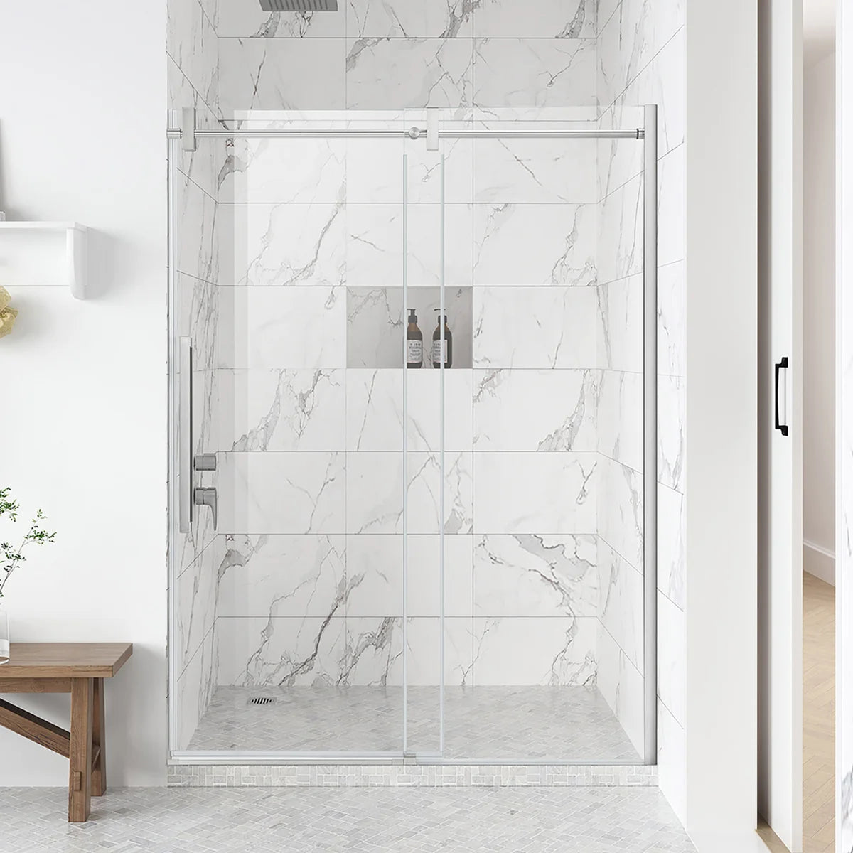 OVE Decors Dayton Frameless Glass Alcove Shower Door