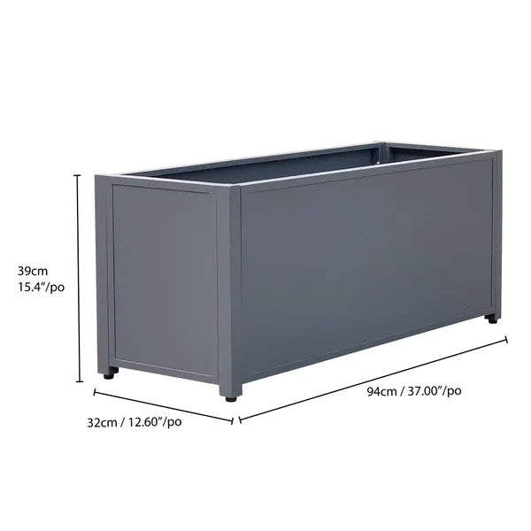 Grapevine Commercial-Grade Aluminum Rectangular Outdoor Planter