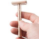 Henson AL13 Copper Aluminium Safety Razor with Stand