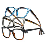 Innovative Eyewear Vera Fashion Square Readers, Pack of 3