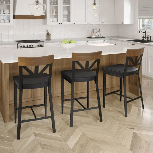 Amisco Clark Counter Stool with Polyurethane Seat