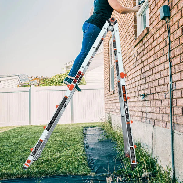 Little Giant MegaLite+ 18 ft. Multi-Position Aluminum Ladder With Levelers