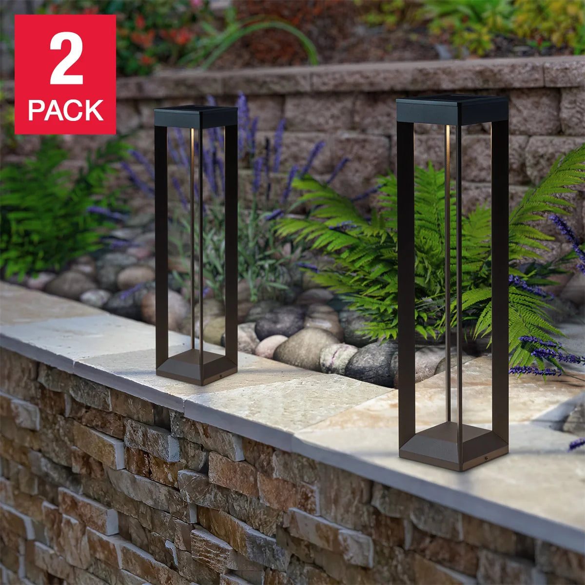 Naturally Solar Pathway Bollard Light, 2-pack