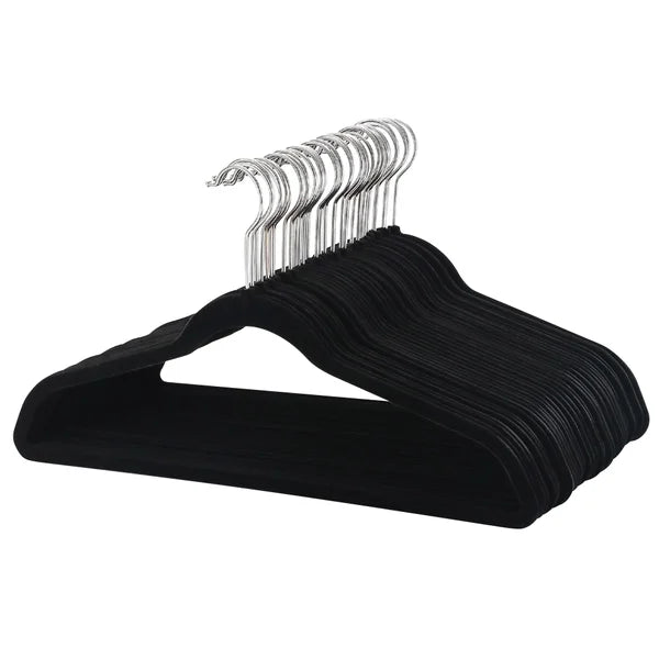 100 Non-Slip Flocked Hangers
