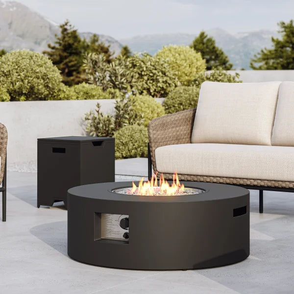 Avello Round Fire Table with Tank Cover