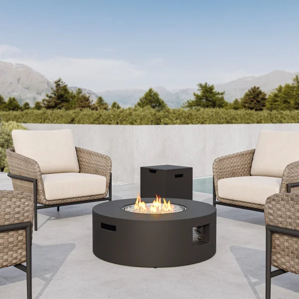 Avello Round Fire Table with Tank Cover