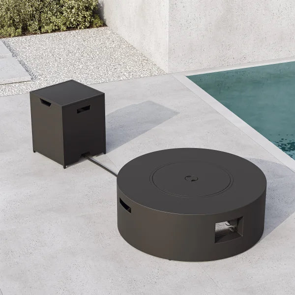 Avello Round Fire Table with Tank Cover