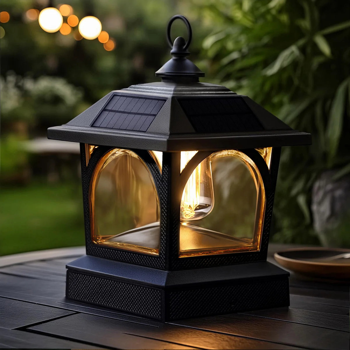 Classy Caps Edison Solar Table Lantern or Post Cap