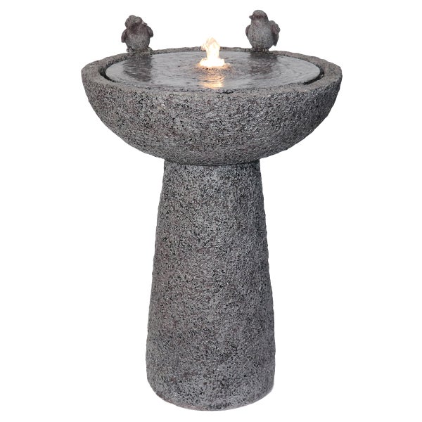 Natural Finish Bird Bath Fountain Outdoor