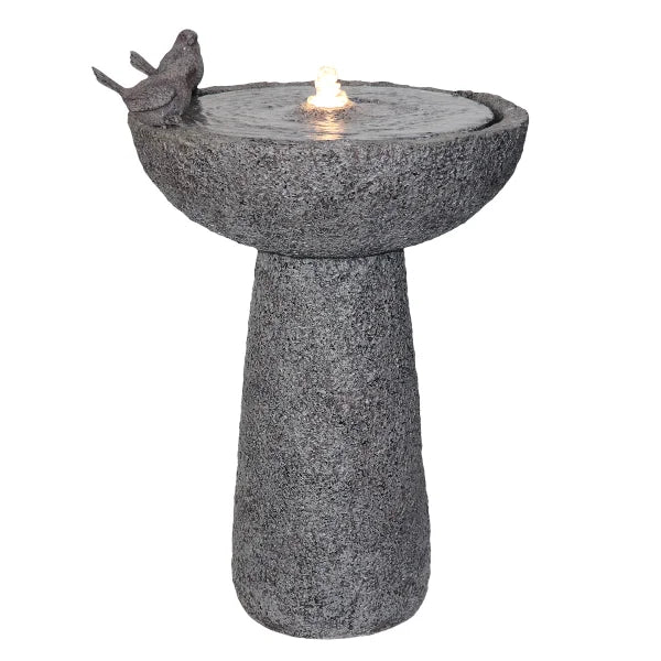 Natural Finish Bird Bath Fountain Outdoor