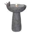 Natural Finish Bird Bath Fountain Outdoor