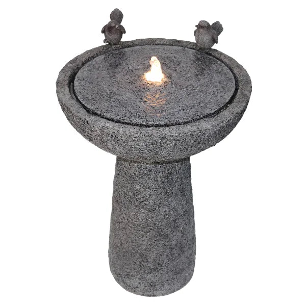 Natural Finish Bird Bath Fountain Outdoor