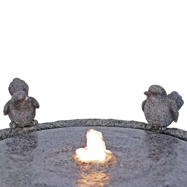 Natural Finish Bird Bath Fountain Outdoor