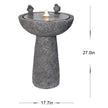 Natural Finish Bird Bath Fountain Outdoor