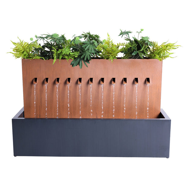 Fountain-Zinc Metal Rectangle with Planter