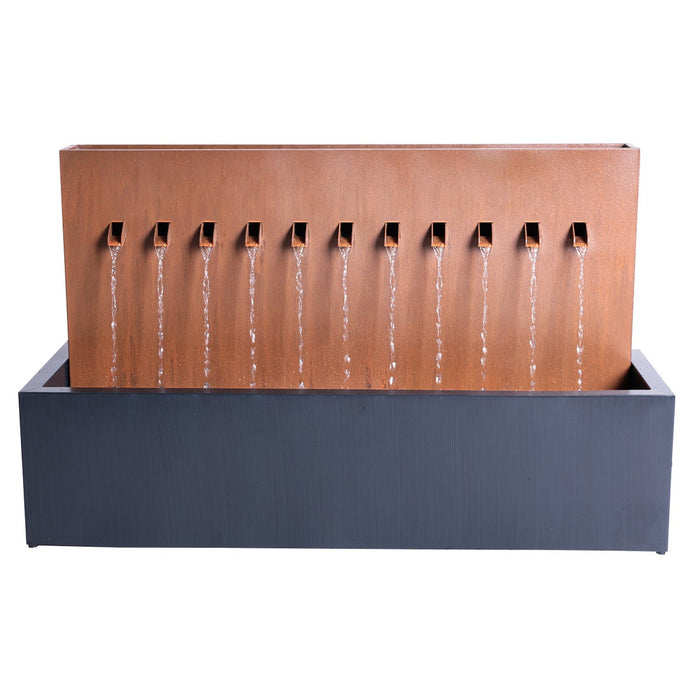 Fountain-Zinc Metal Rectangle with Planter