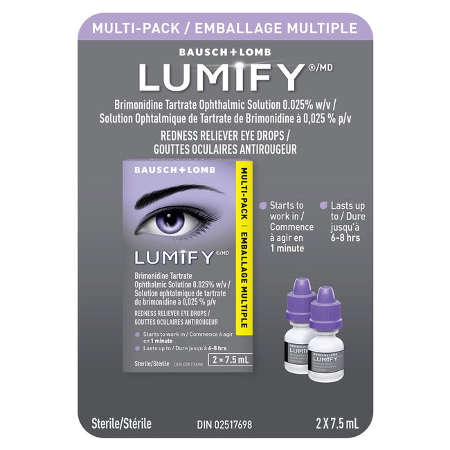 Lumify Redness Reliever Eye Drops, 2 x 7.5 mL