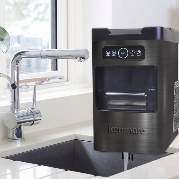 Kenmore Front-Load Portable Ice Maker, 11.8 kg (26 lbs.), Stainless Steel