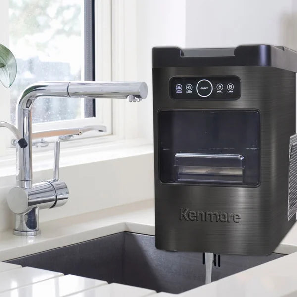 Kenmore Front-Load Portable Ice Maker, 11.8 kg (26 lbs.), Stainless Steel