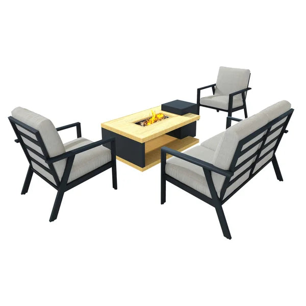 Starlight 4-piece Patio Conversation Set with Fire Table