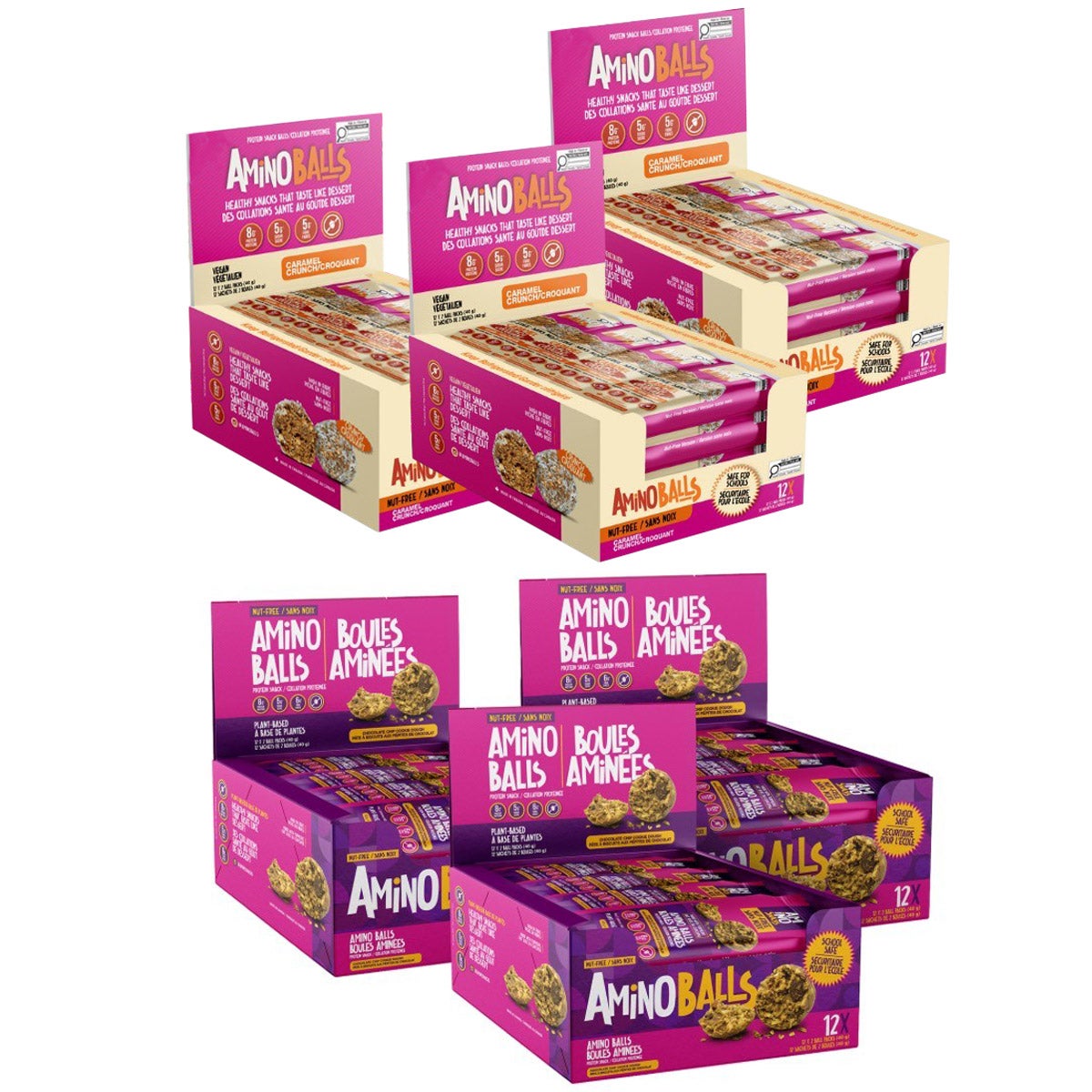 Amino Balls Nut-Free Variety Pack, 72 × 40 g