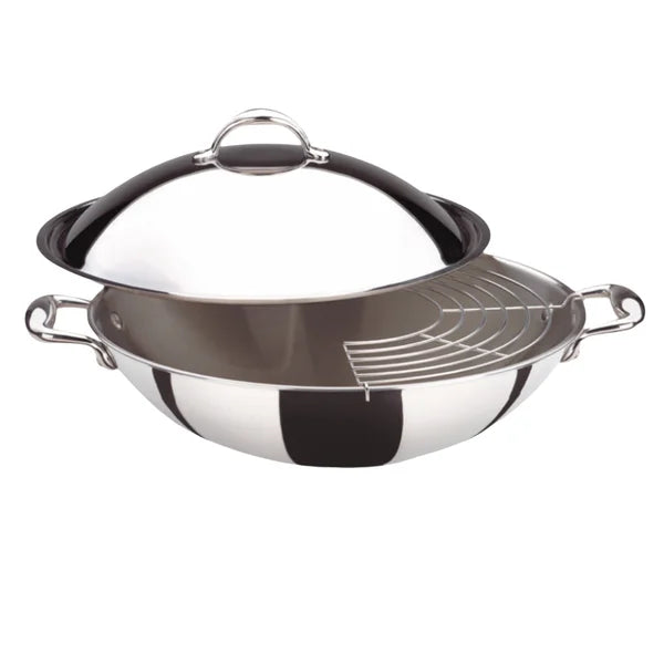 Lagostina Accademia Wok with Tempura Rack, 30 cm / 5 L