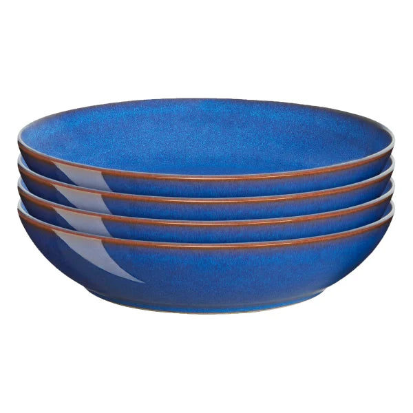 Denby Imperial Blue Pasta Bowls, 4-pieces