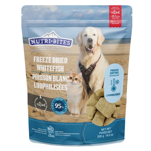 Nutribites Freeze-Dried Whitefish, 520 g (18.3 oz.) 2 Pack