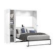 Bestar Avalon 2-piece Double Wall Bed with One Storage Closet, High Gloss White