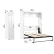 Bestar Avalon 2-piece Double Wall Bed with One Storage Closet, High Gloss White