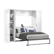 Bestar Avalon Double Wall Bed with 2 Storage Cabinets, White High Gloss finish