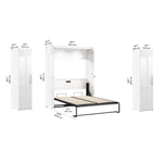 Bestar Avalon Double Wall Bed with 2 Storage Cabinets, White High Gloss finish