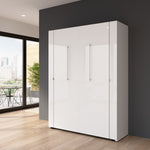 Bestar Avalon Double Wall Bed, White High Gloss finish