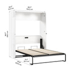 Bestar Avalon Double Wall Bed, White High Gloss finish