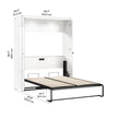 Bestar Avalon Double Wall Bed, White High Gloss finish