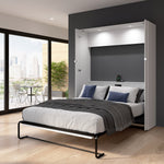 Bestar Avalon Queen Wall Bed, White High Gloss finish