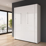 Bestar Avalon Queen Wall Bed, White High Gloss finish