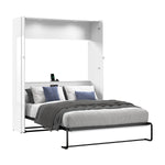 Bestar Avalon Queen Wall Bed, White High Gloss finish