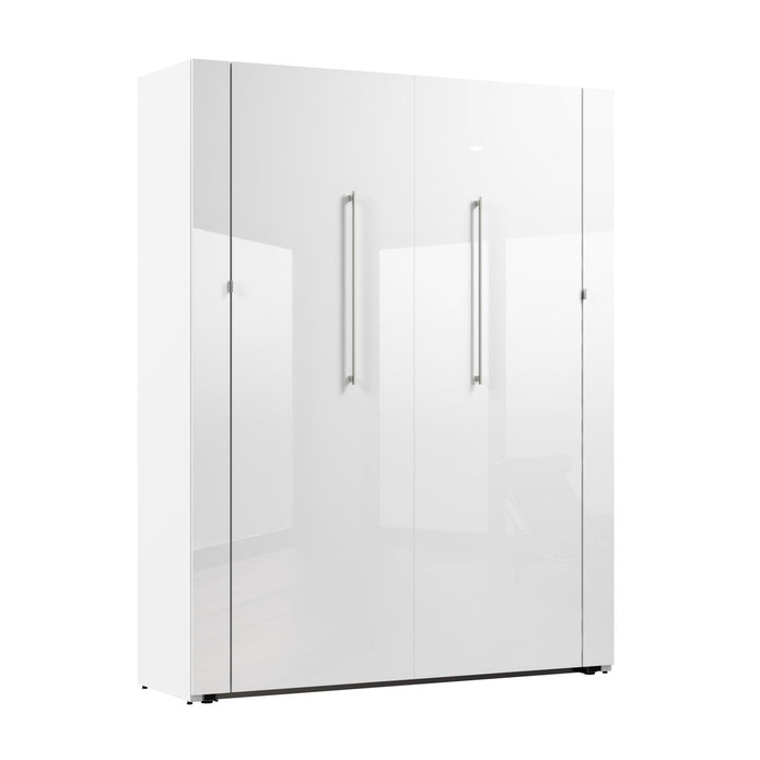 Bestar Avalon Queen Wall Bed, White High Gloss finish