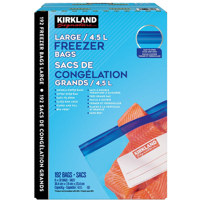 Kirkland Signature Large Freezer Bags, 192-count