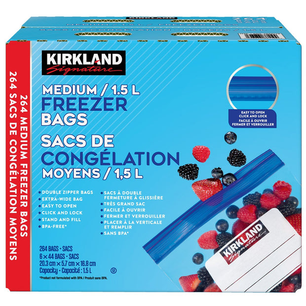 Kirkland Signature Medium Freezer Bags, 264-count