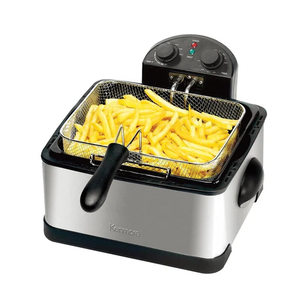 Kenmore 4 L (4.23 qt.) Basket Deep Fryer, Stainless Steel