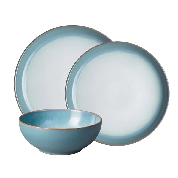 Denby Azure Haze Stoneware Dinnerware Set, 12-pieces
