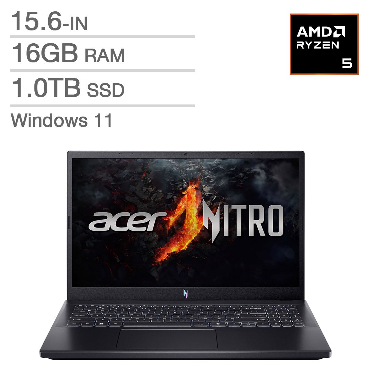 Acer Nitro Gaming Laptop, AMD Ryzen 5 7535HS – 16GB RAM, 1TB SSD, 6GB NVIDIA RTX 4050